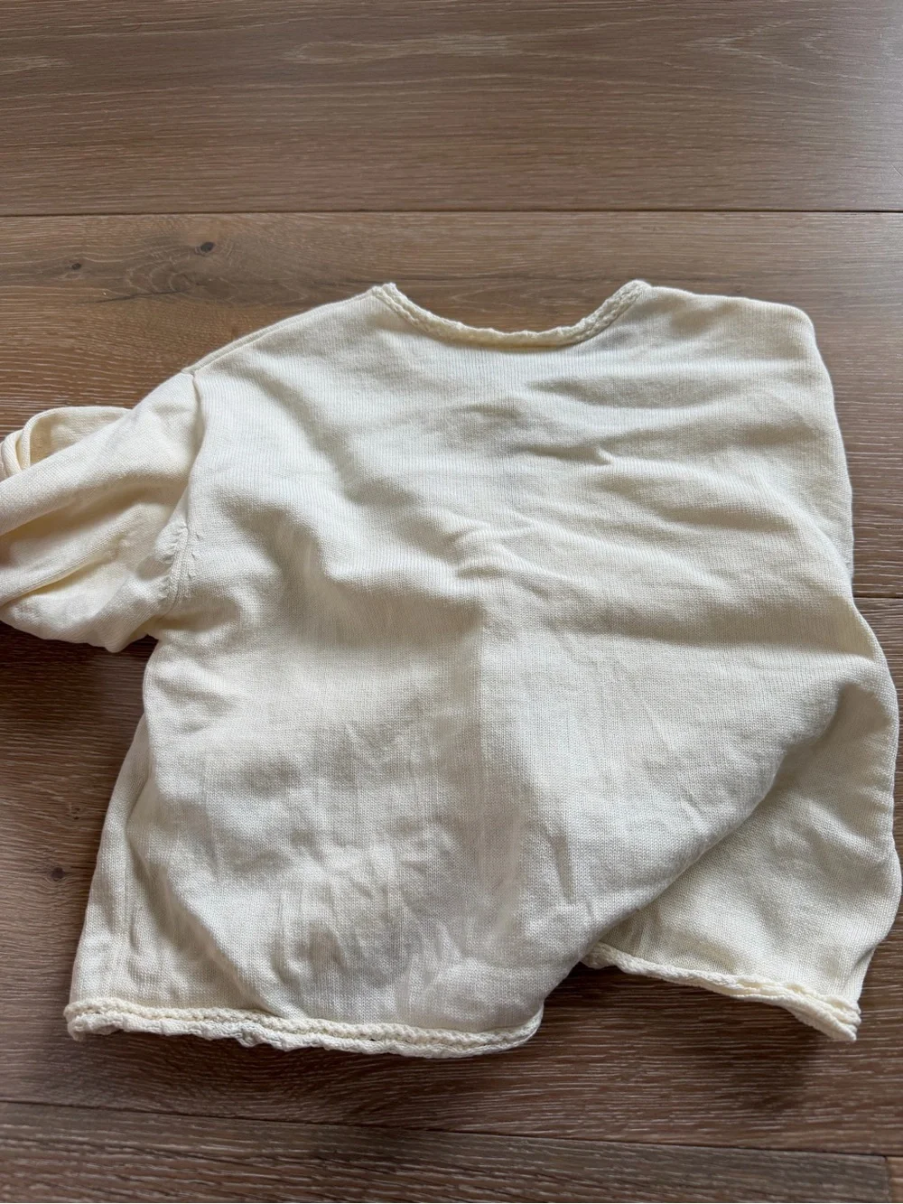 Zara kids Cream Girls' Crochet-Trim Button Cardigan